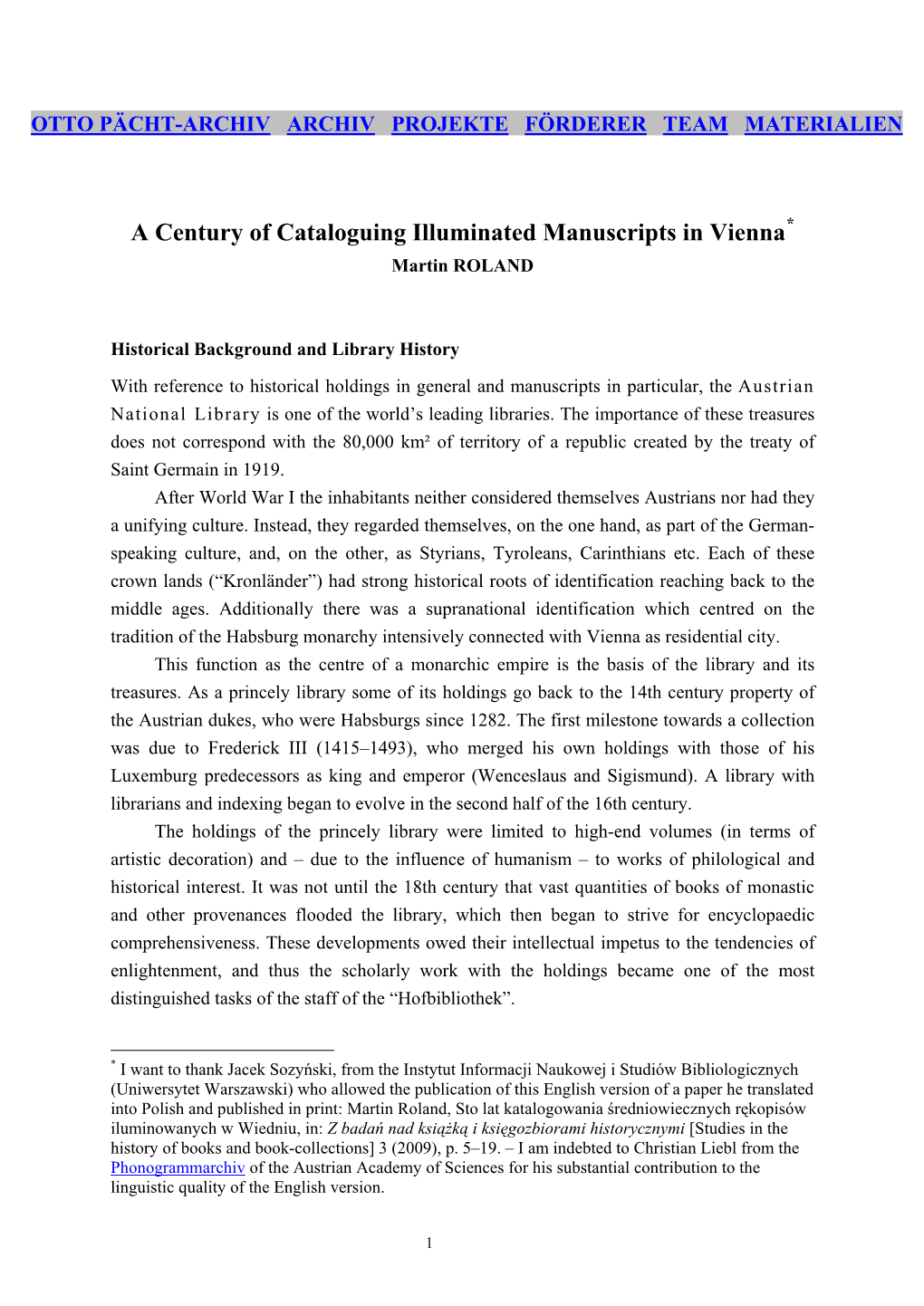 A Century of Cataloguing of Illuminated Manuscripts in Vienna