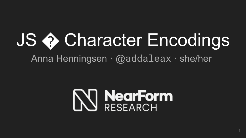 JS Character Encodings