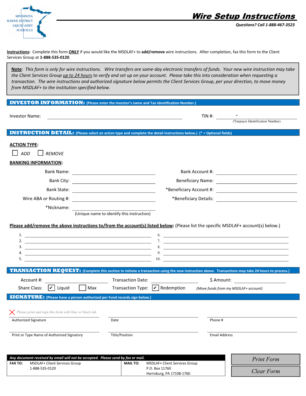 Wire Setup Instructions Questions? Call 1‐888‐467‐3523