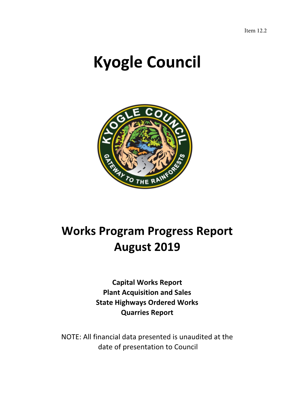 Item 12.2 Works Program Progress Report