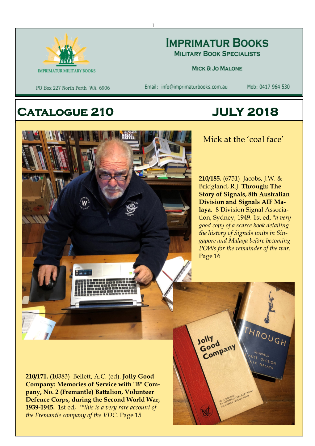 Catalogue 210 JULY 2018