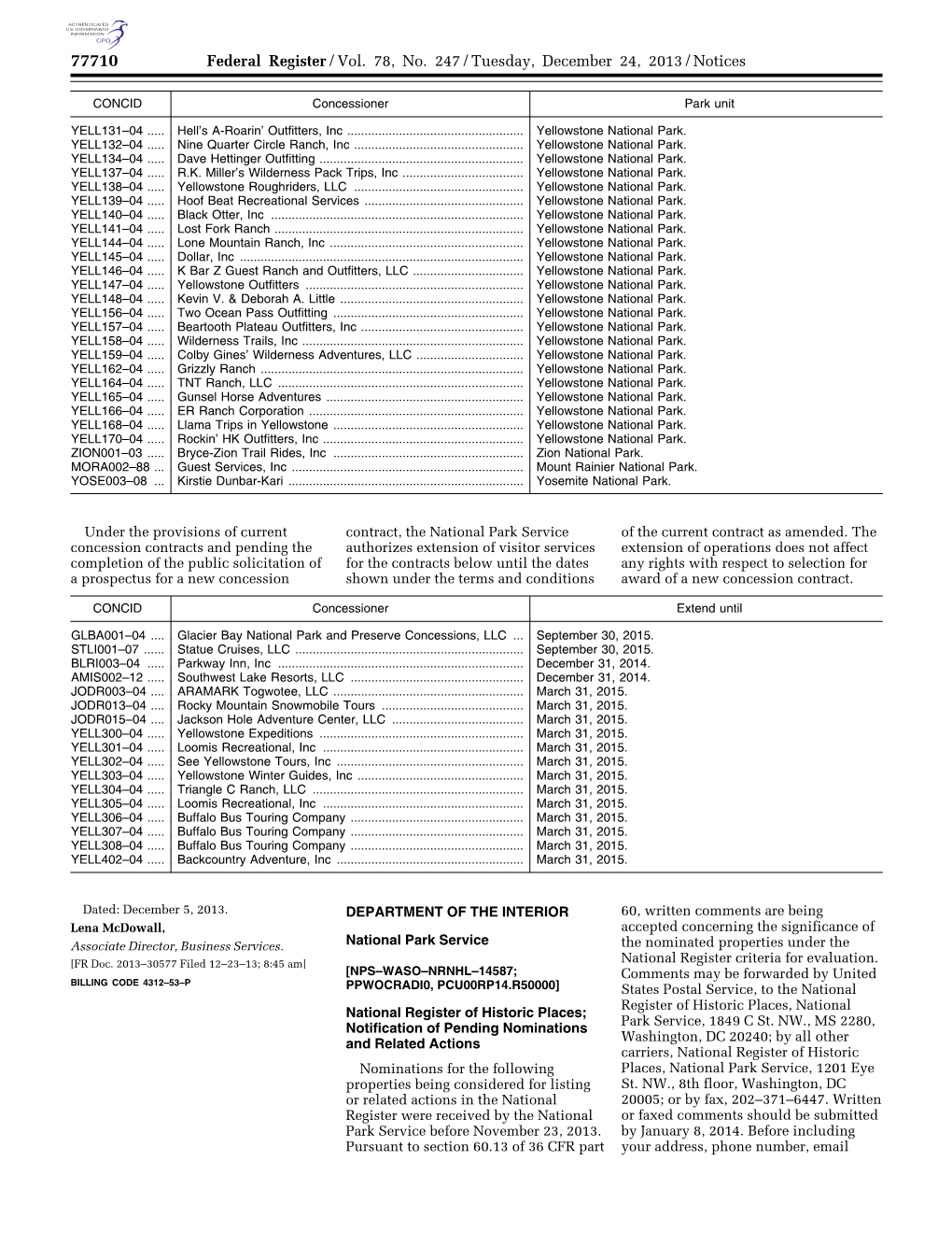 Federal Register/Vol. 78, No. 247/Tuesday, December 24, 2013