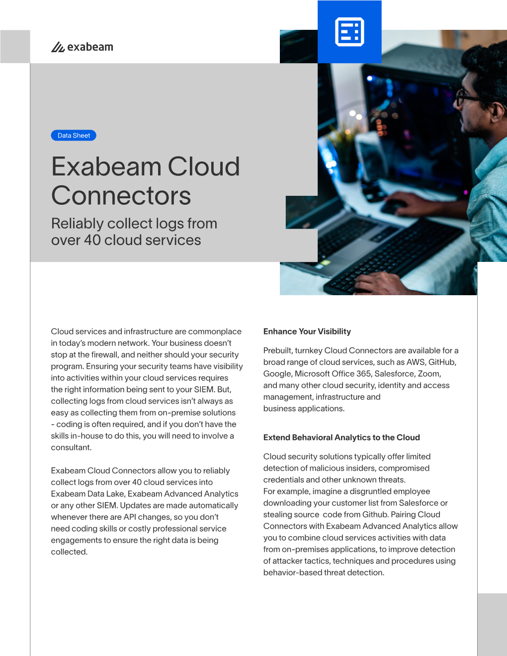 Exabeam Cloud Connectors Reliably Collect Logs from Over 40 Cloud Services