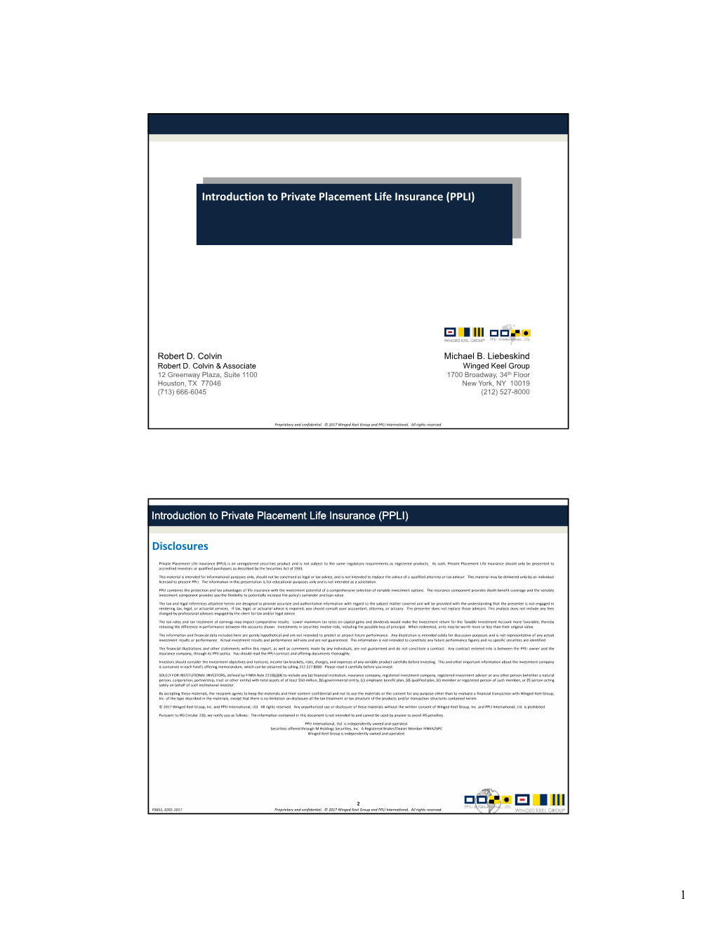 Introduction to Private Placement Life Insurance (PPLI) Disclosures