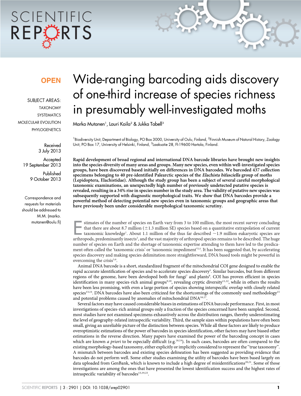 Wide-Ranging Barcoding Aids Discovery of One-Third Increase Of