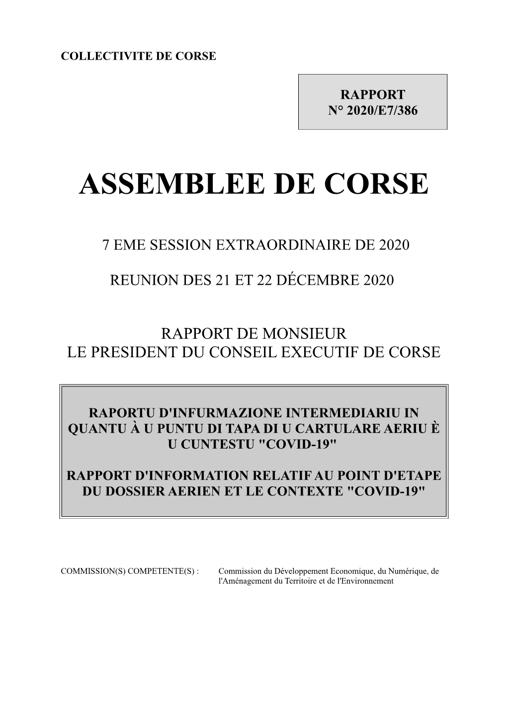 Rapport N° 2020/E7/386