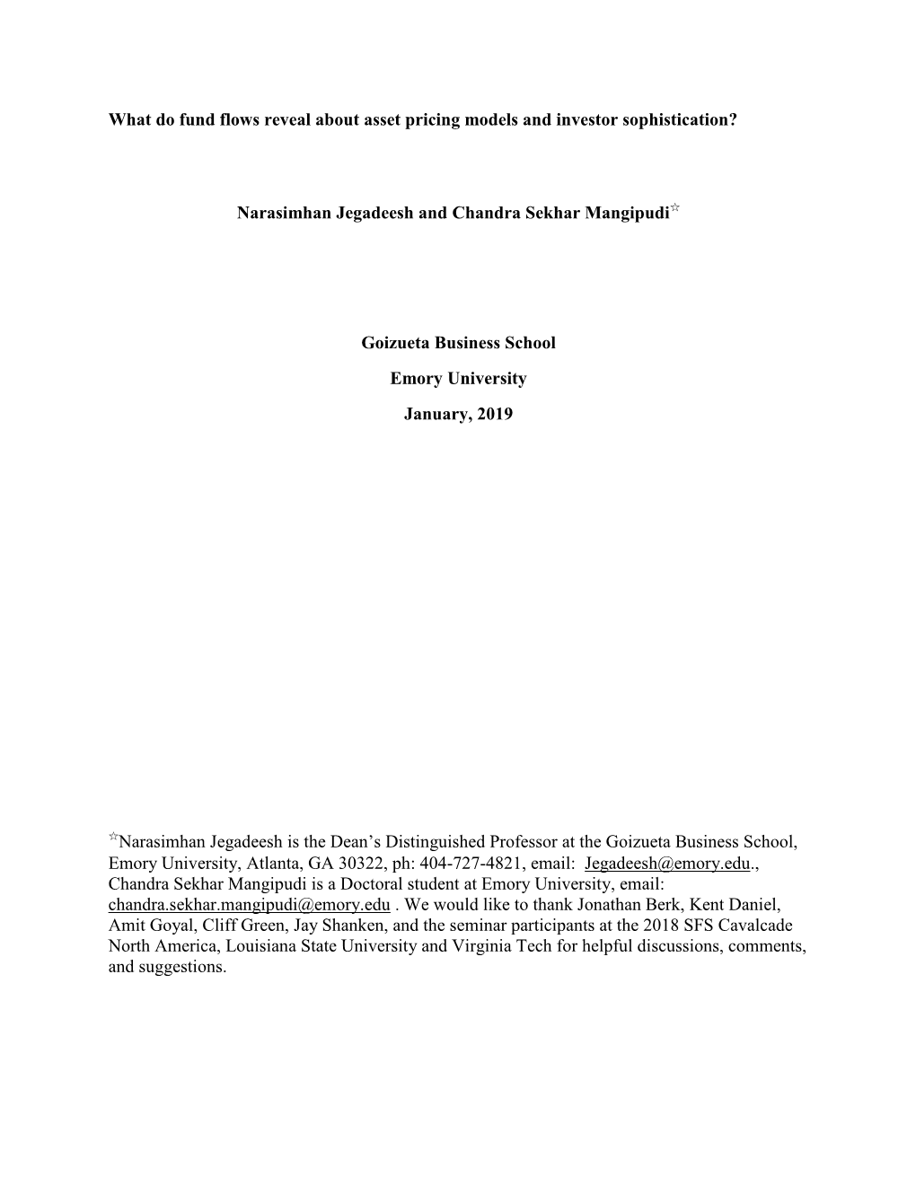 What Do Fund Flows Reveal About Asset Pricing Models and Investor Sophistication?