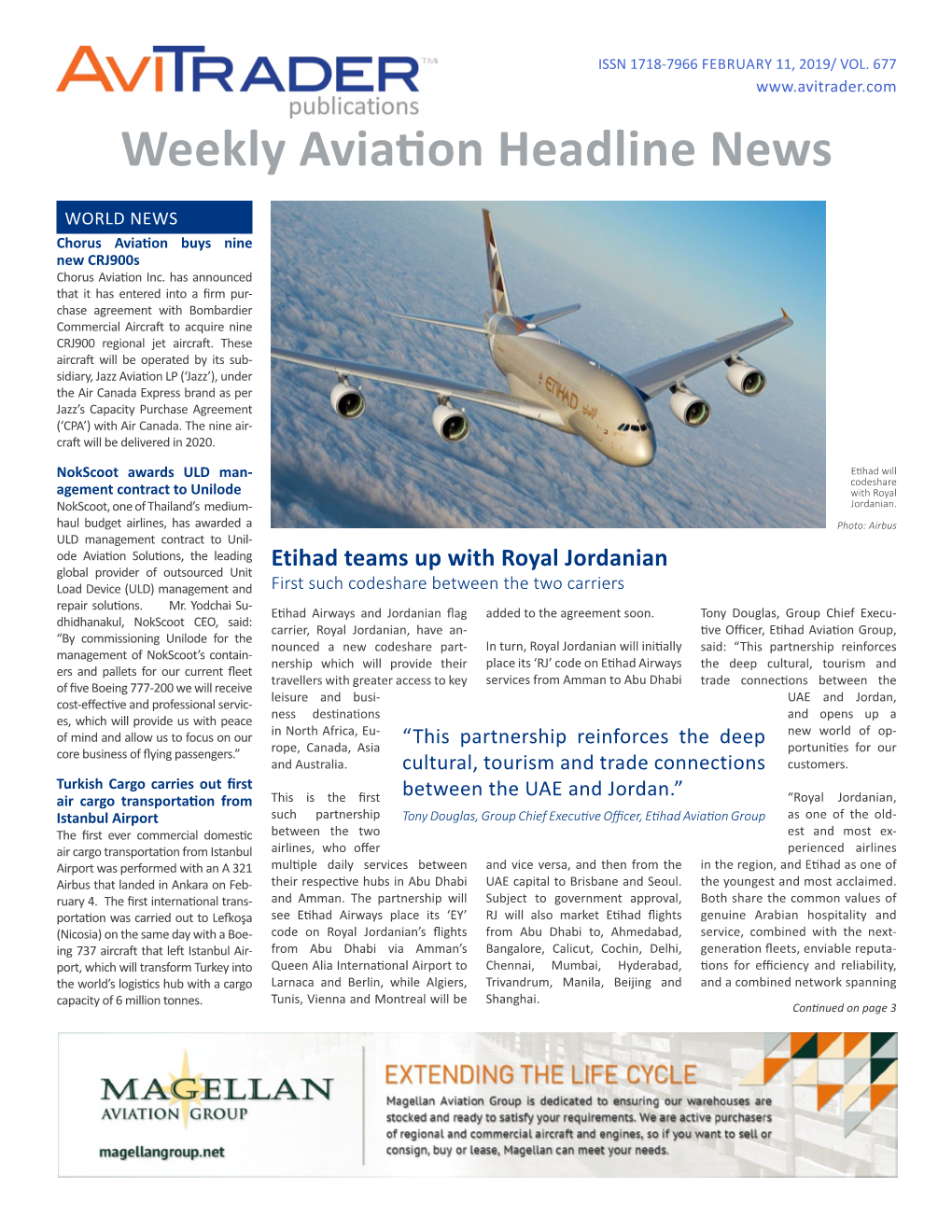 Weekly Aviation Headline News