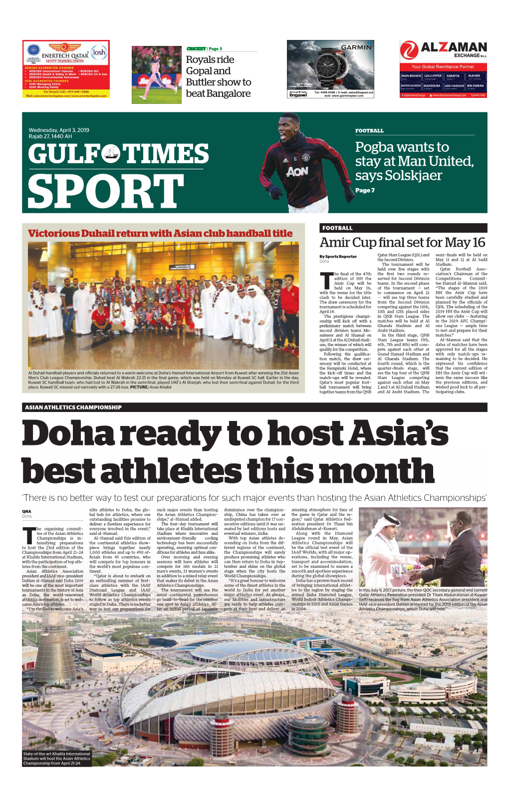 Doha Ready to Host Asia's Best Athletes This Month