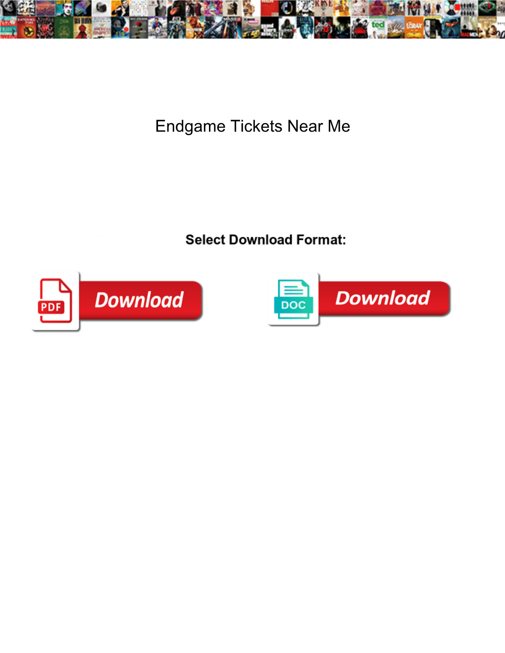 Endgame Tickets Near Me