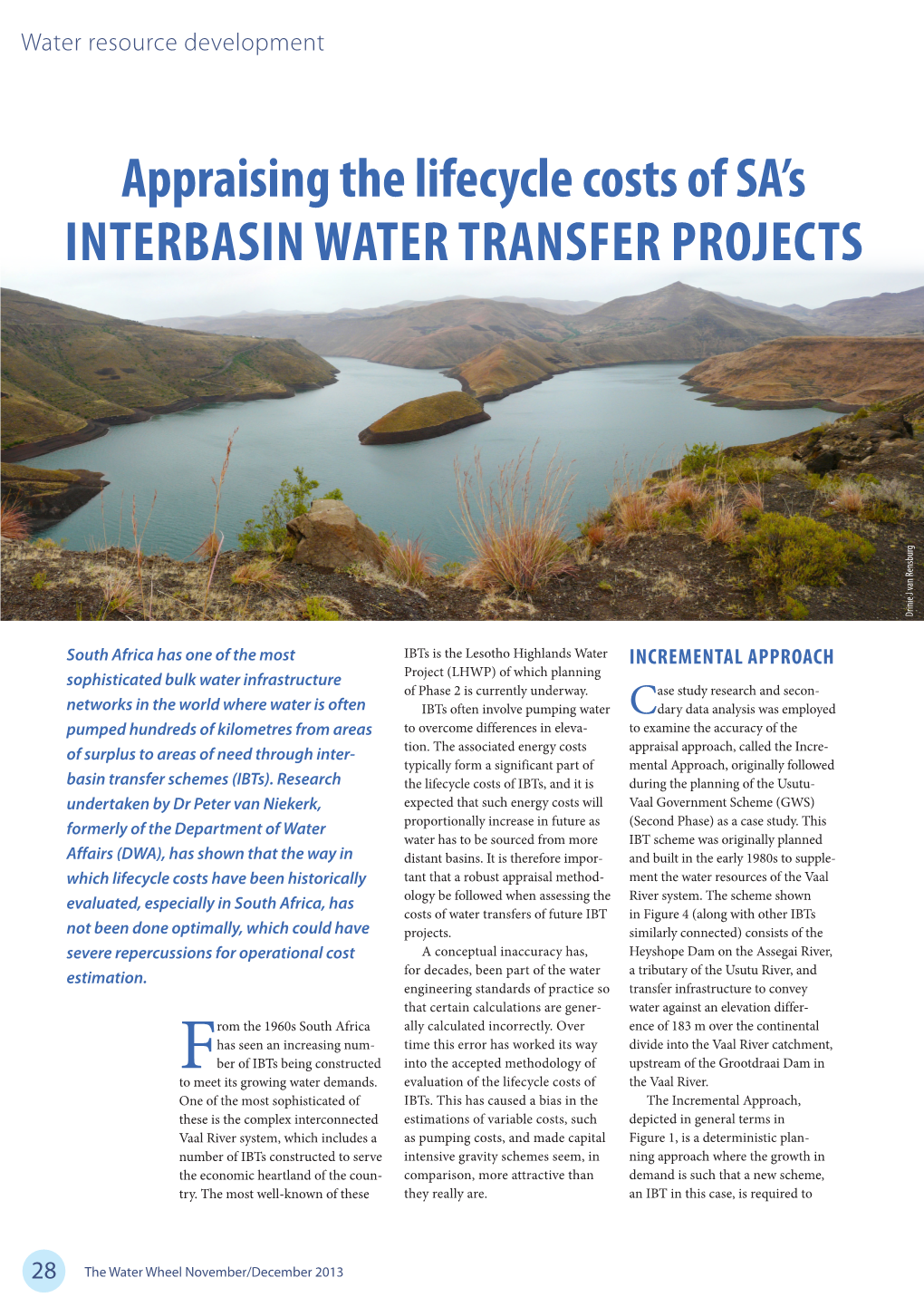 Appraising the Lifecycle Costs of SA's INTERBASIN WATER TRANSFER