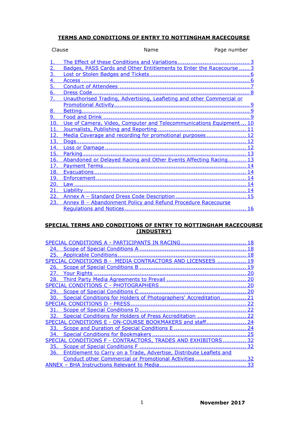 Racecourse Guidance Document