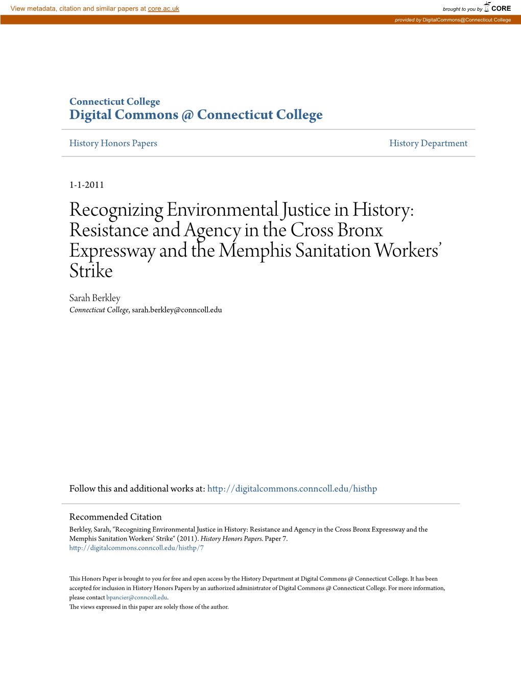 Recognizing Environmental Justice in History: Resistance and Agency In