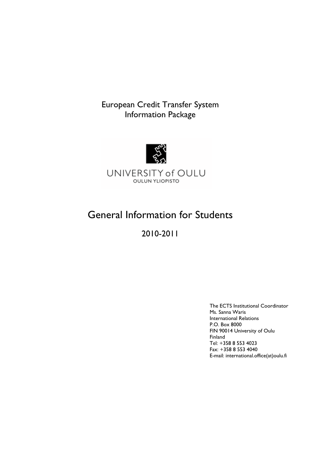 General Information for Students