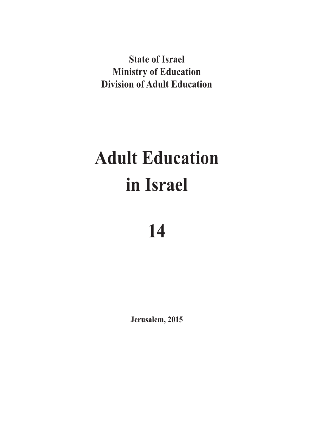 Adult Education in Israel 14