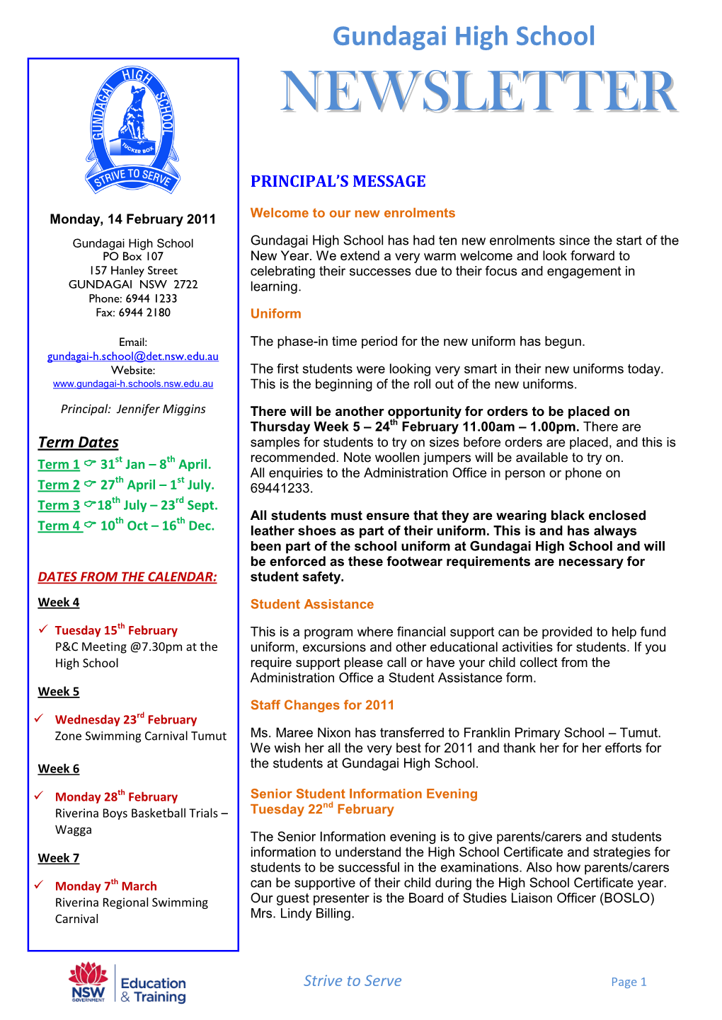 Newsletter Publicity 2011 Division of Marketing