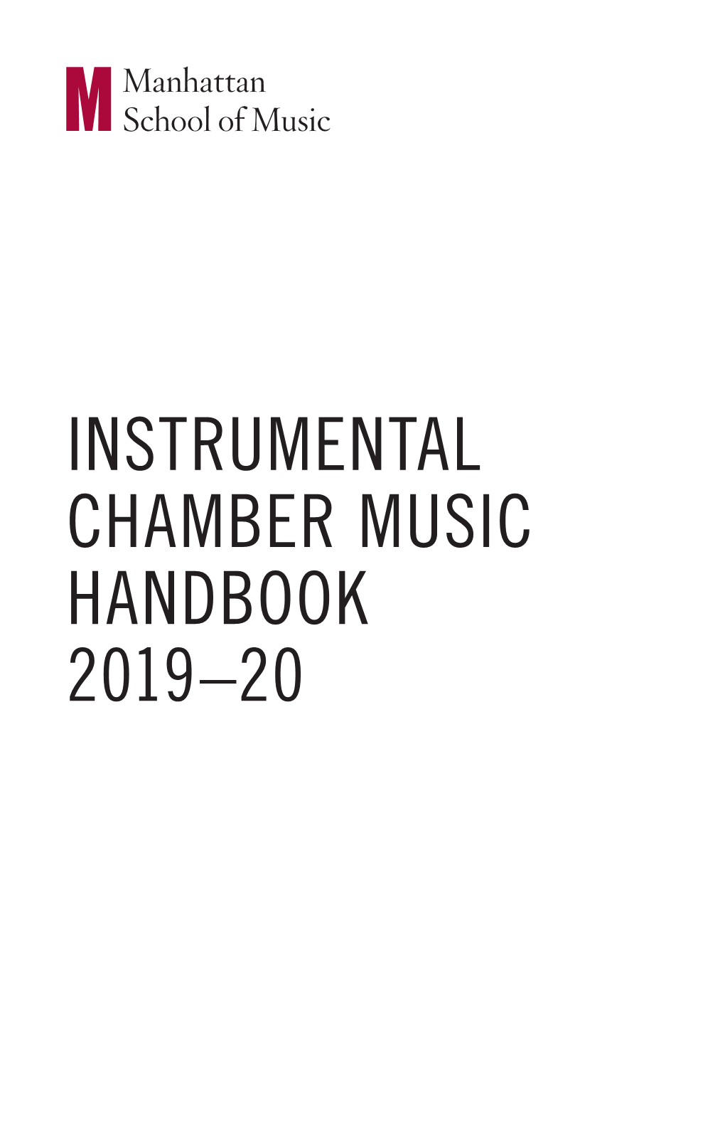 Chamber Music Handbook 2019–20 2 Office Staff