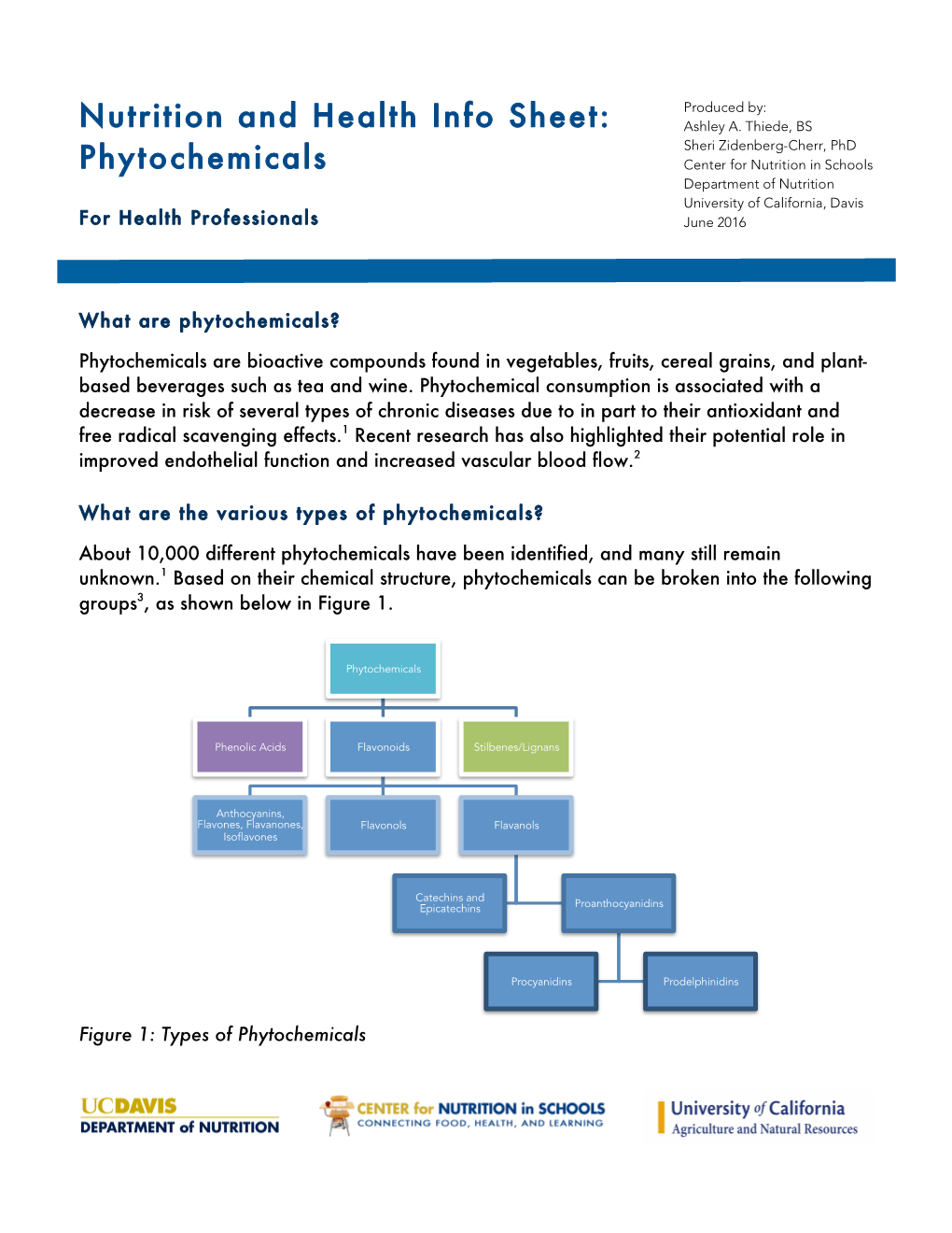 Phytochemicals Center for Nutrition in Schools Department of Nutrition University of California, Davis for Health Professionals June 2016