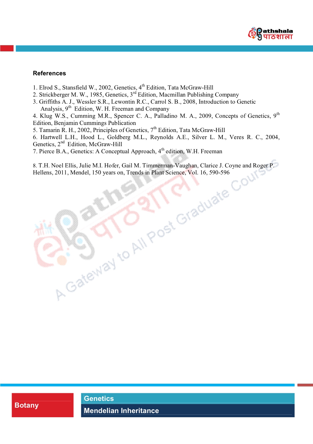 Botany Genetics Mendelian Inheritance