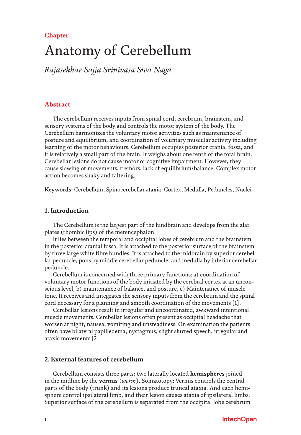 Anatomy of Cerebellum Rajasekhar Sajja Srinivasa Siva Naga