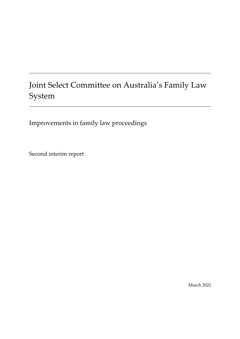 Improvements in Family Law Proceedings