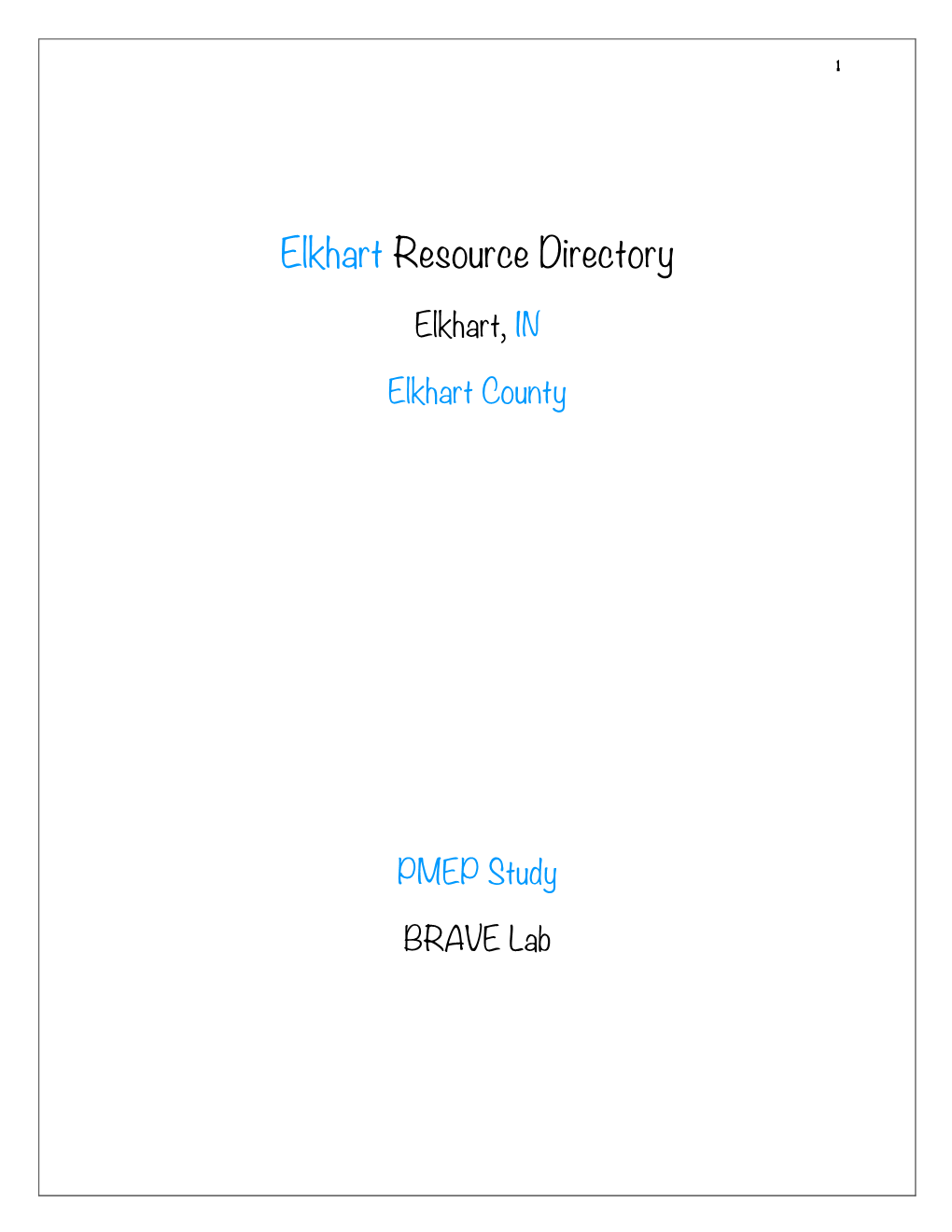 Elkhart Resource Directory