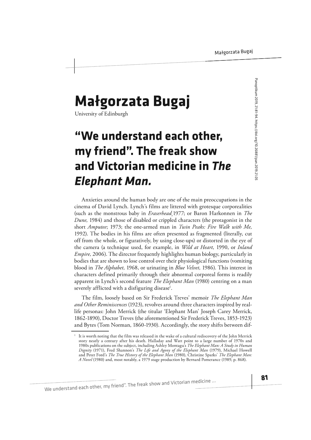Małgorzata Bugaj Panoptikum 2019, 21:81-94