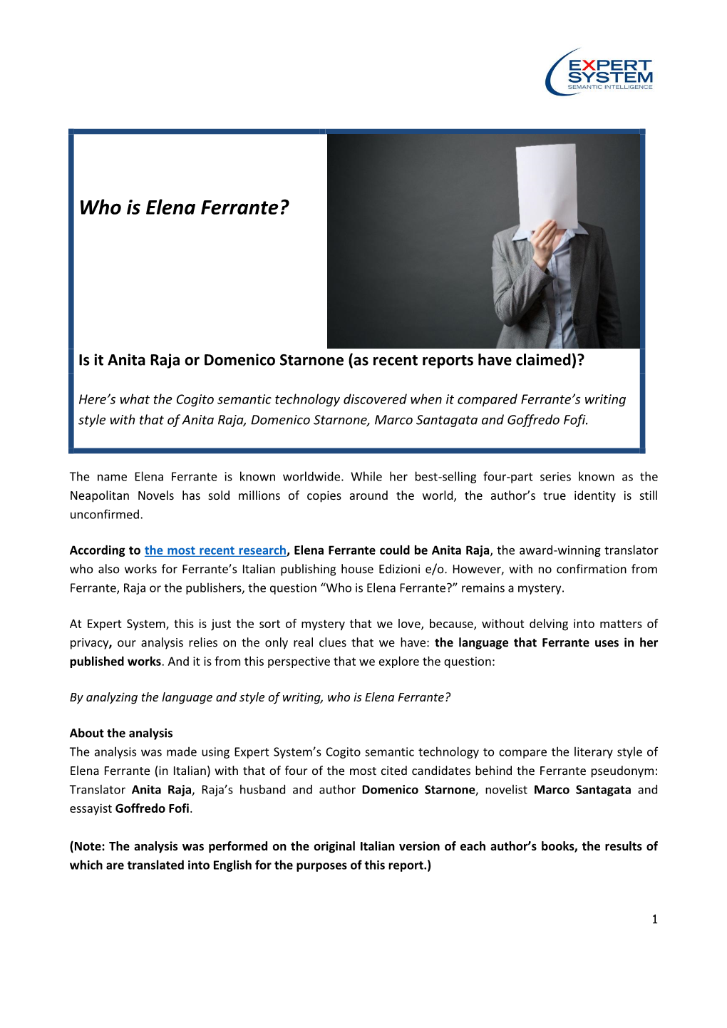 Who Is Elena Ferrante?