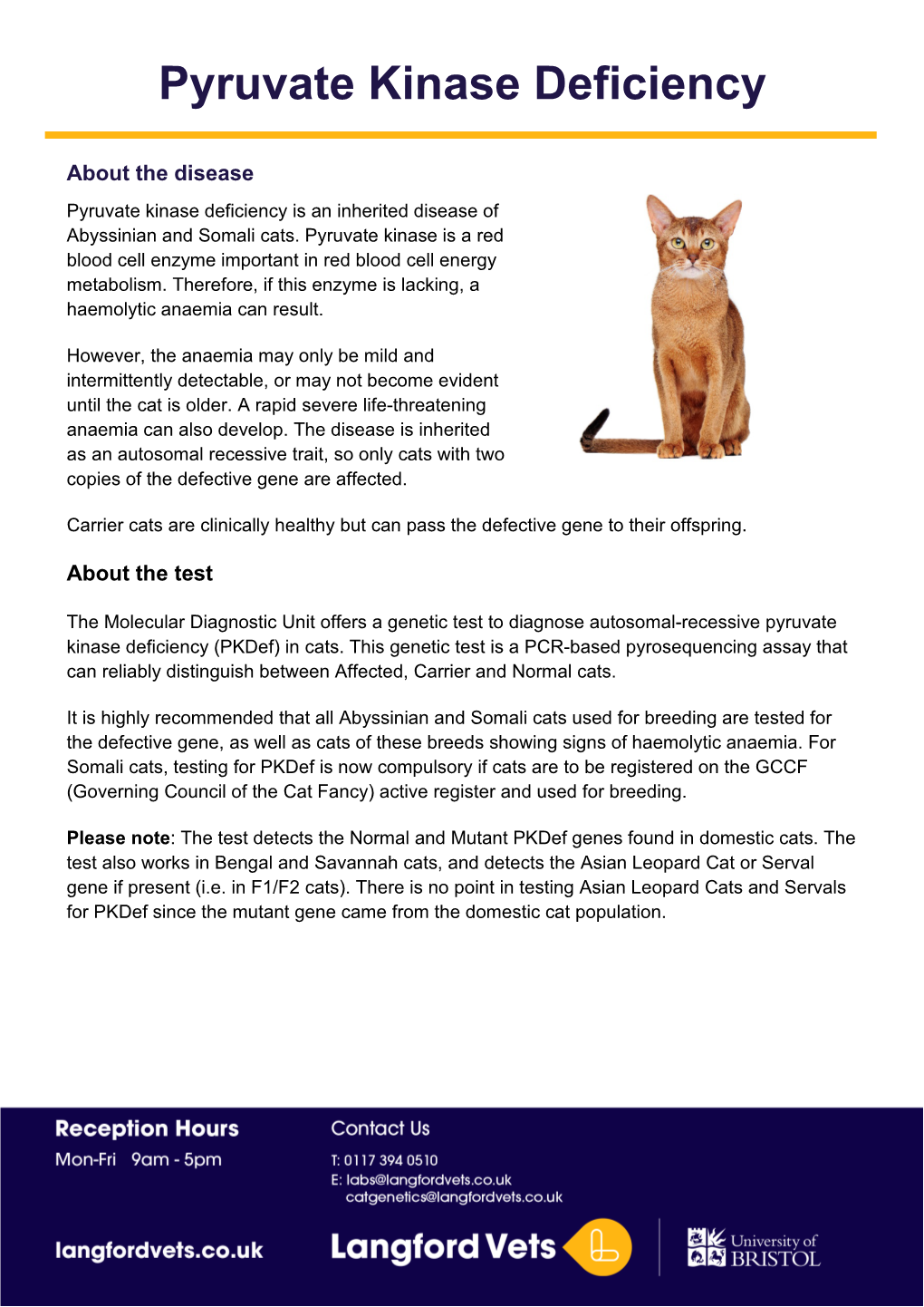 Pyruvate Kinase Deficiency (Pkdef) in Cats