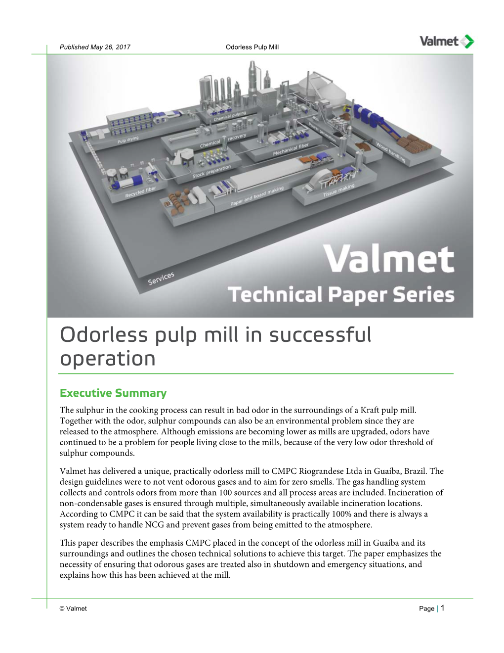 Odorless Pulp Mill in Operation