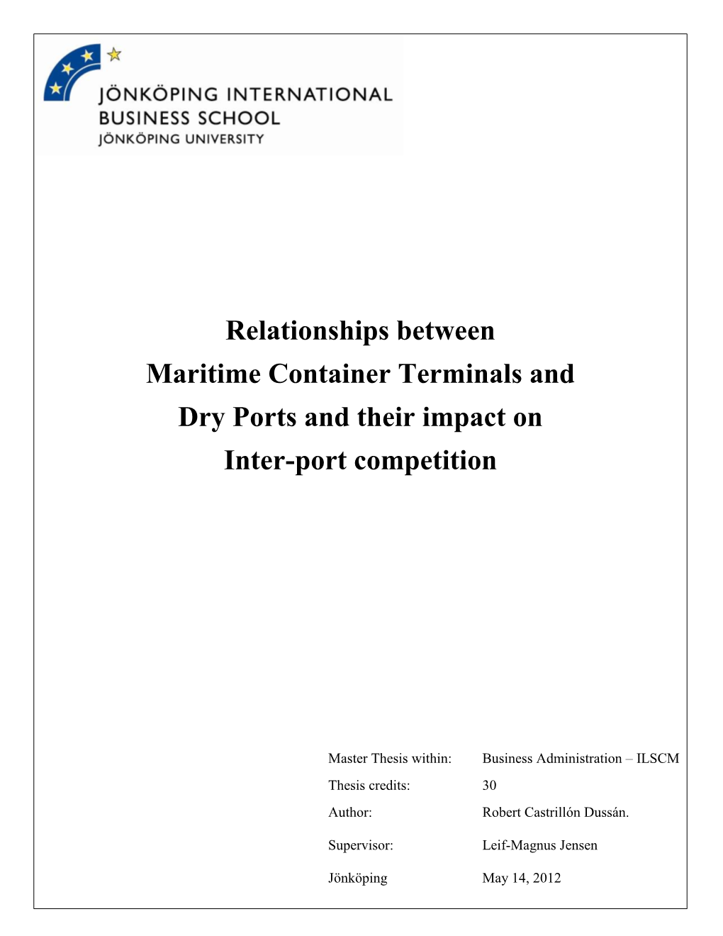 Relationships Between Container Terminals and Dry Ports