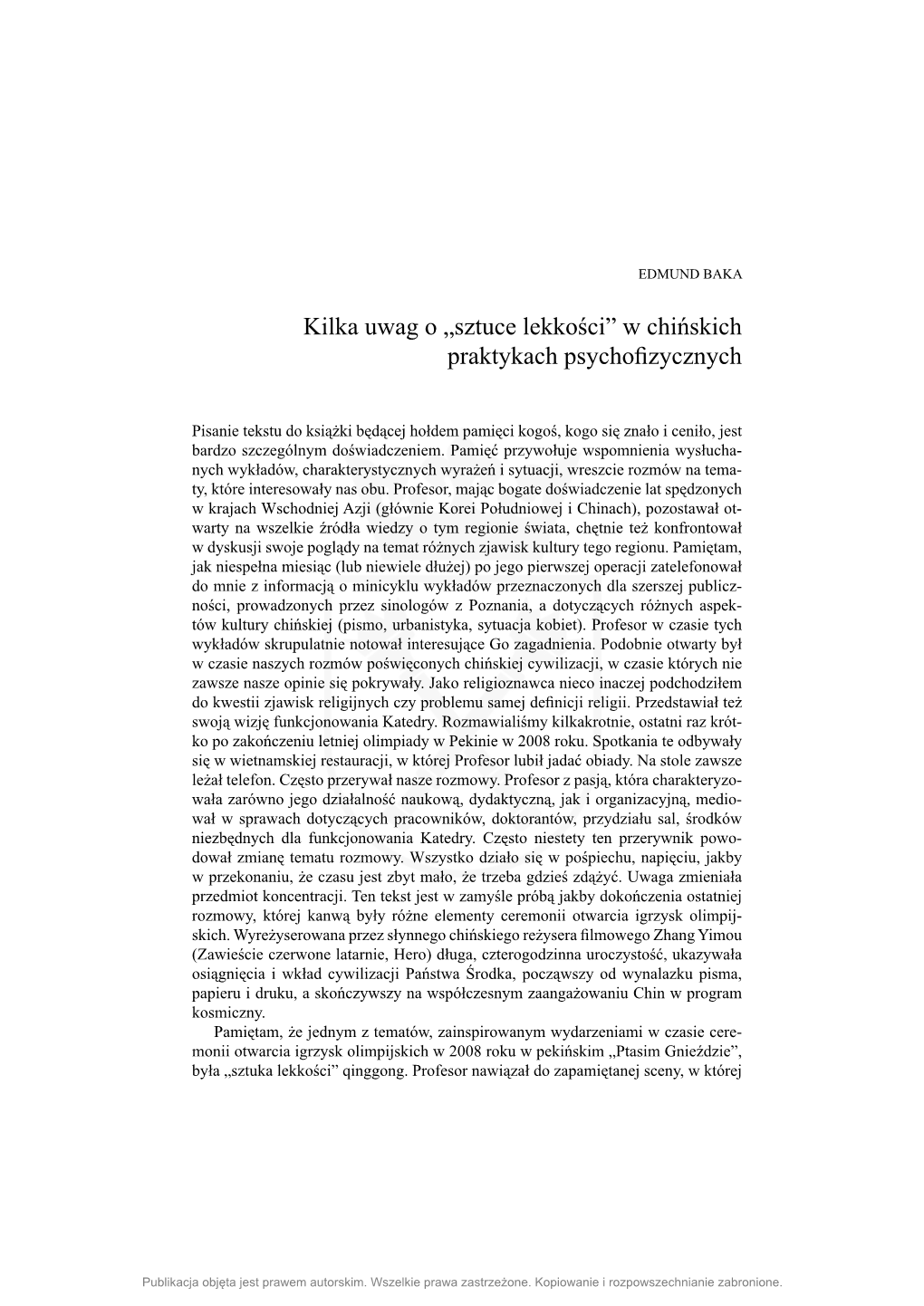 „Sztuce Lekkości” W Chińskich Praktykach Psychofizycznych