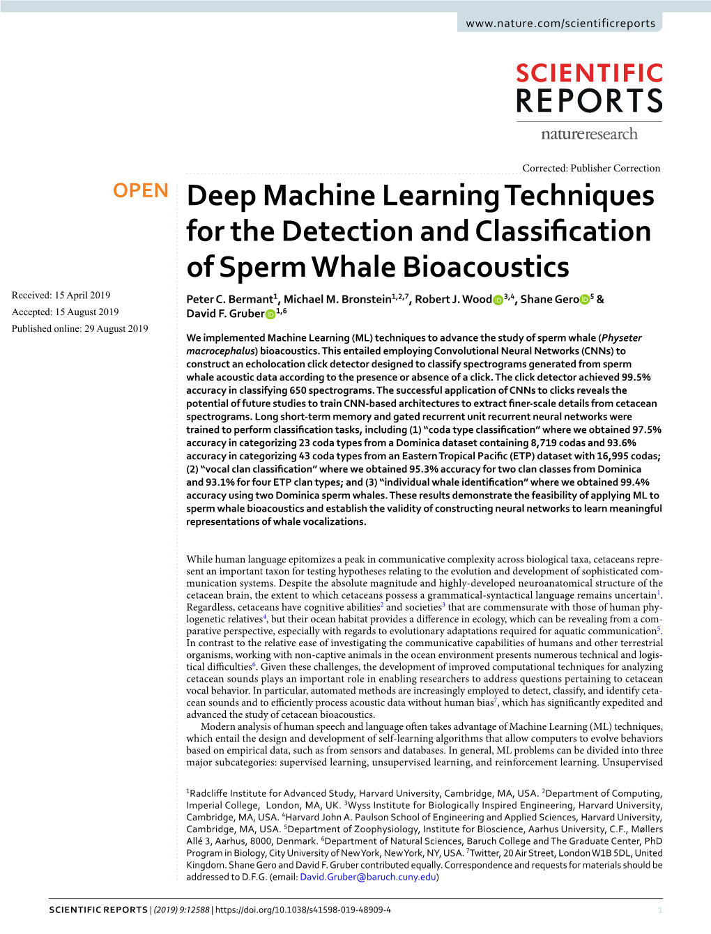 Deep Machine Learning Techniques for the Detection and Classification