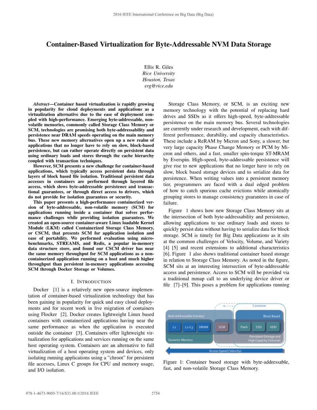 Container-Based Virtualization for Byte-Addressable NVM Data Storage