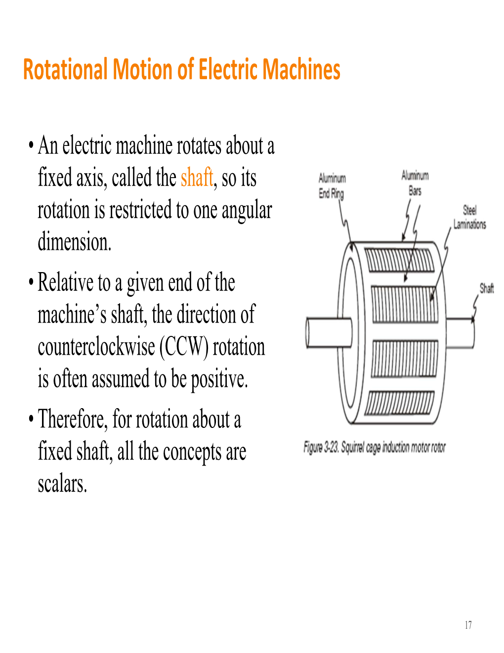 Rotational Motion of Electric Machines