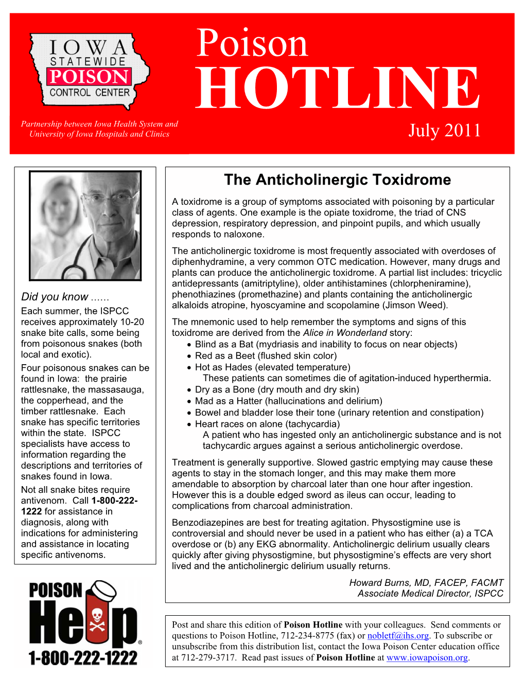 The Anticholinergic Toxidrome