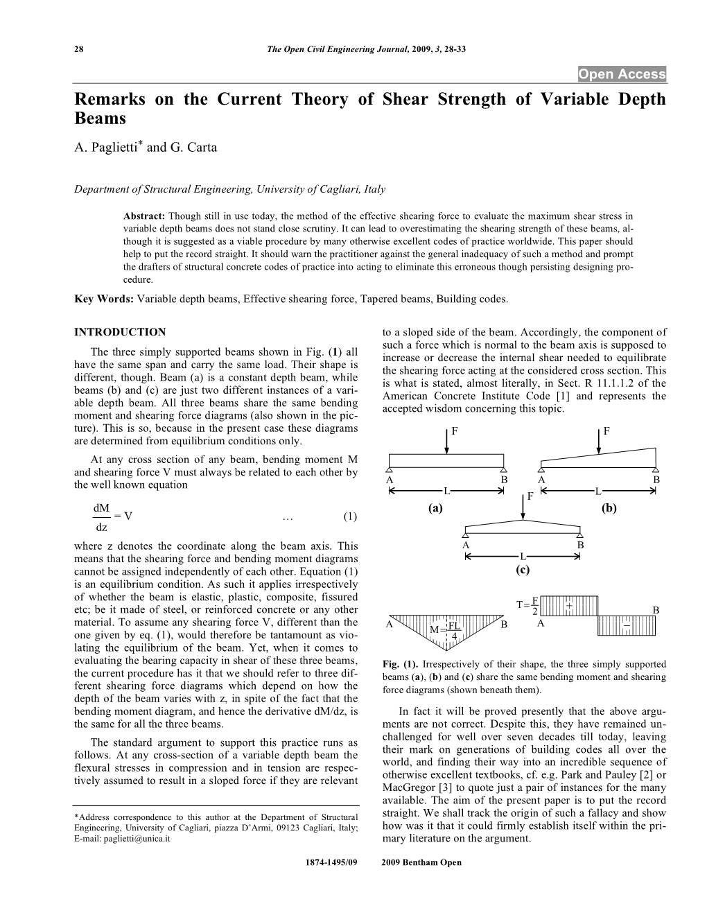 Remarks on the Current Theory of Shear Strength of Variable Depth Beams A