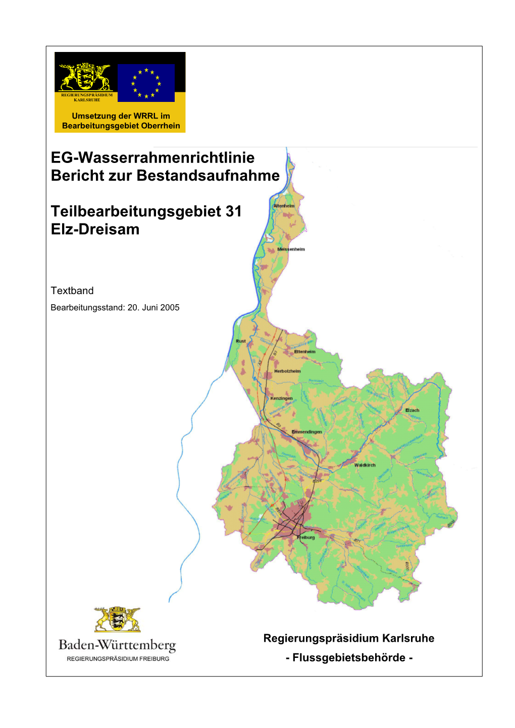 EG-Wasserrahmenrichtlinie Bericht Zur Bestandsaufnahme