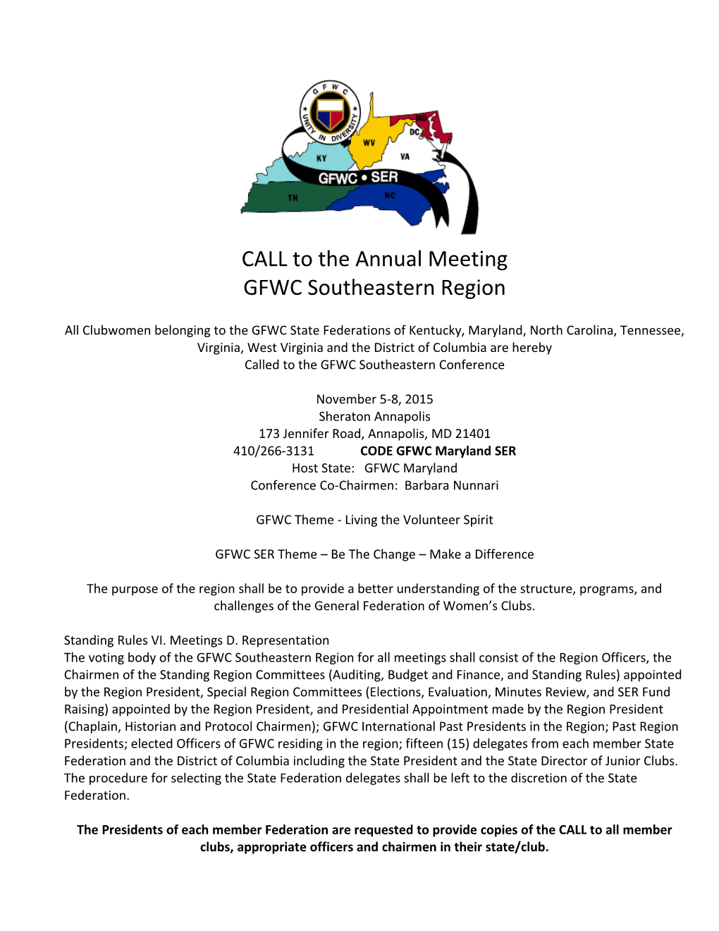 CALL to the Annual Meeting