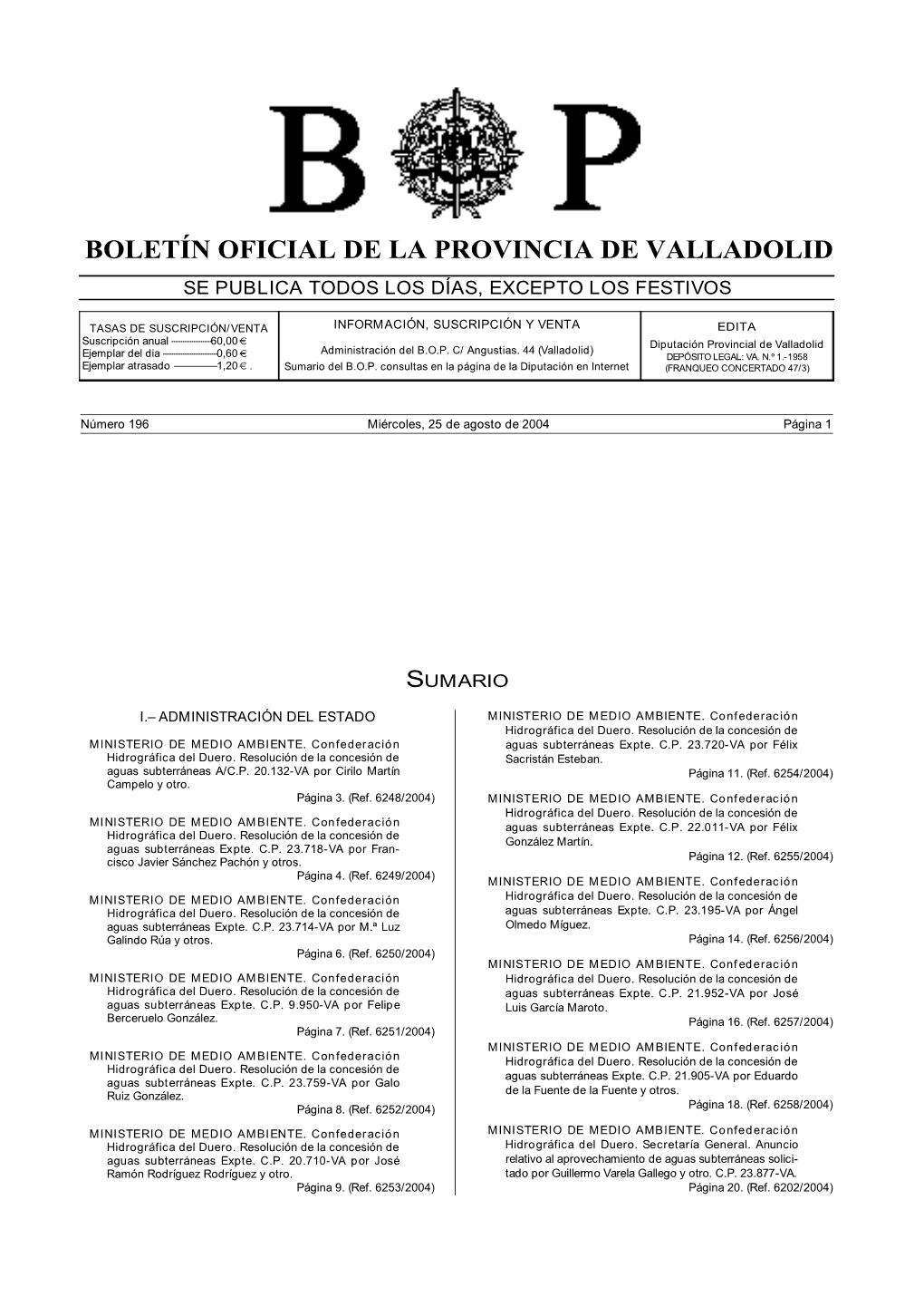 Boletín Oficial De La Provincia De Valladolid