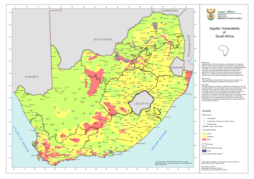 Aquifer Vulnerability of South Africa