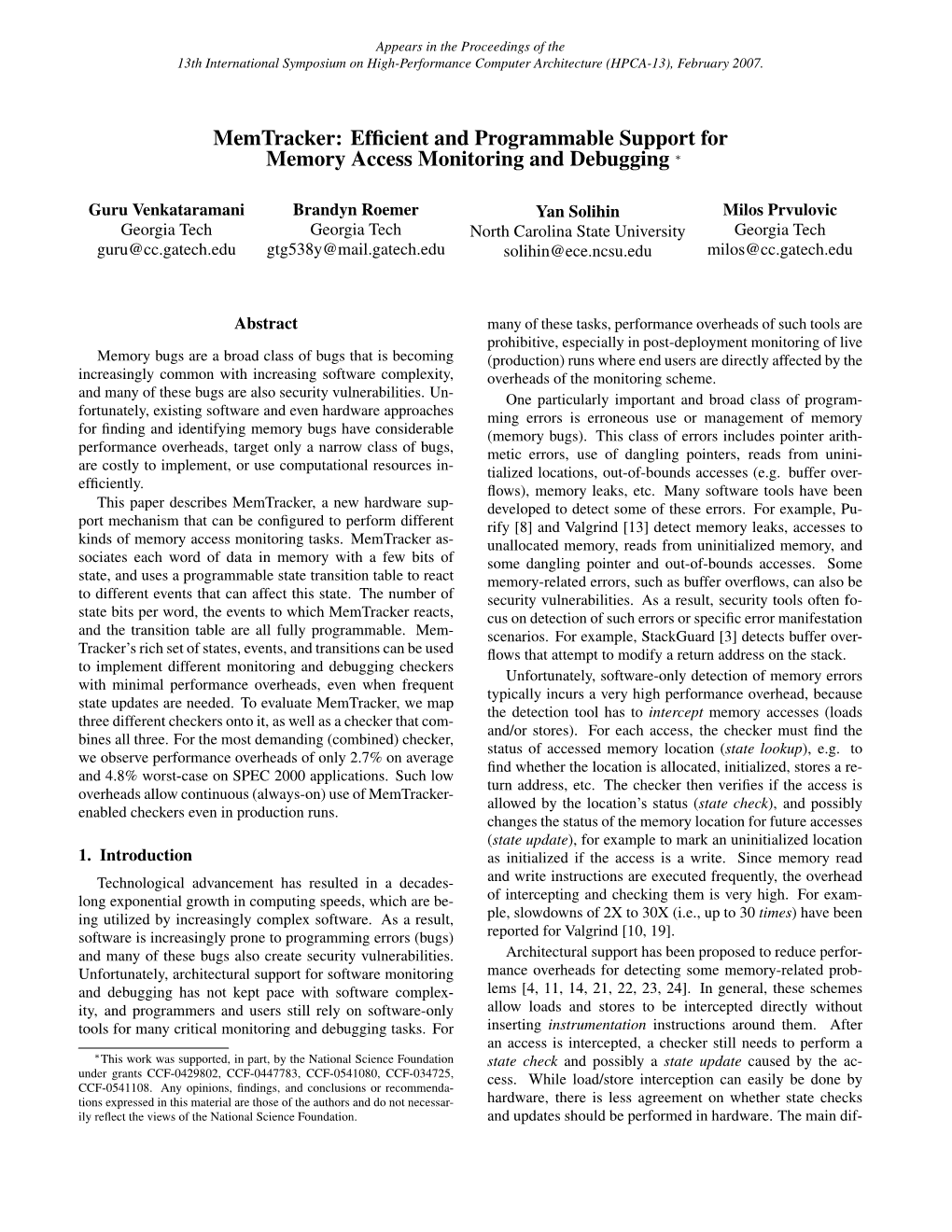 Efficient and Programmable Support for Memory Access Monitoring And