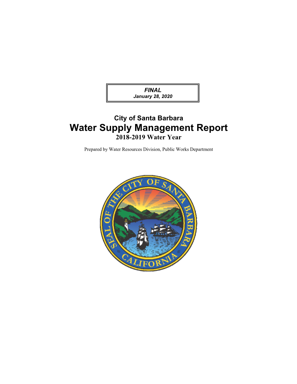 Water Supply Management Report 2018-2019 Water Year