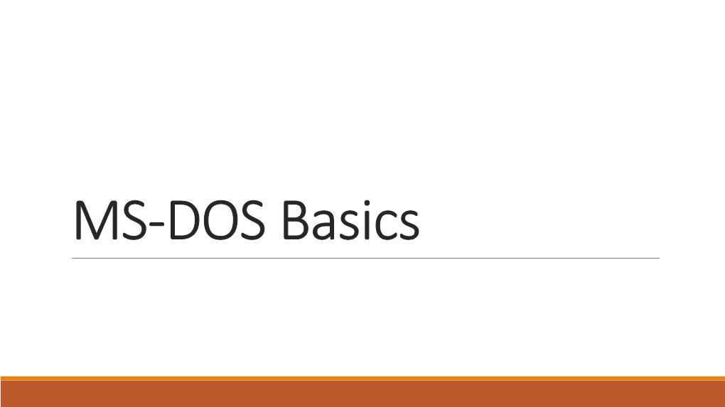 MS-DOS Basics.Pdf
