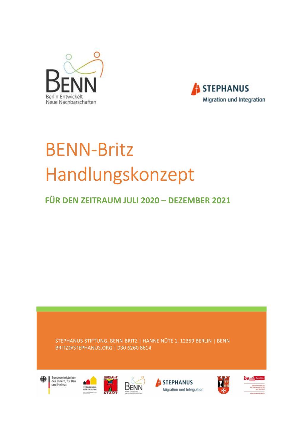 BENN-Britz Handlungskonzept Für Den Zeitraum Juli 2020