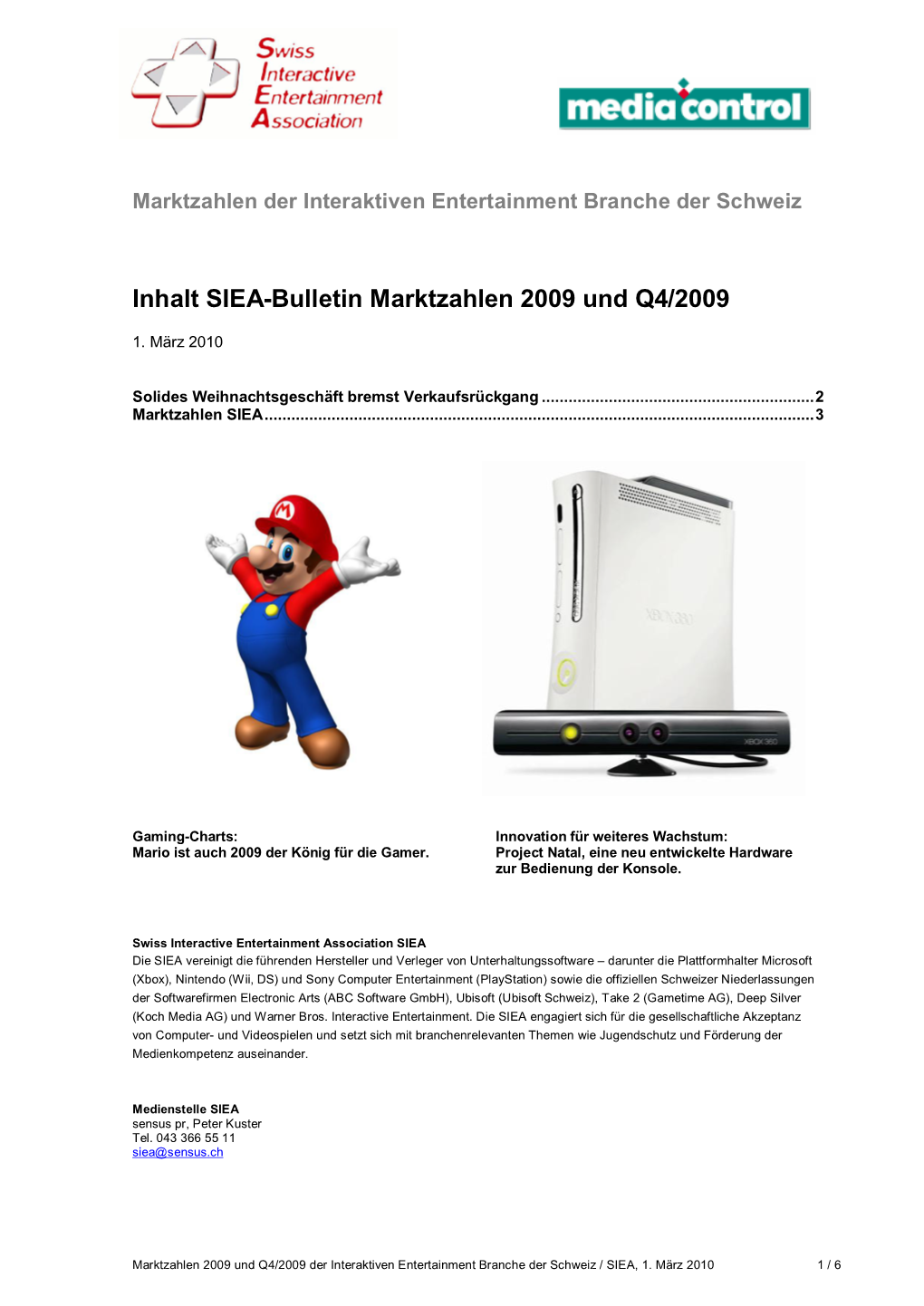 SIEA-Bulletin Marktzahlen 2009 Und Q4/2009