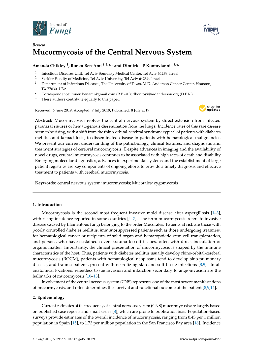 Mucormycosis of the Central Nervous System