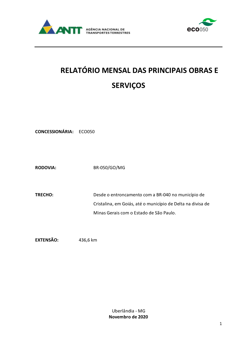 Relatório Mensal Das Principais Obras E