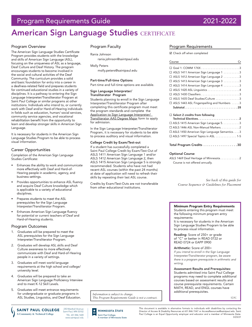 American Sign Language Studies CERTIFICATE