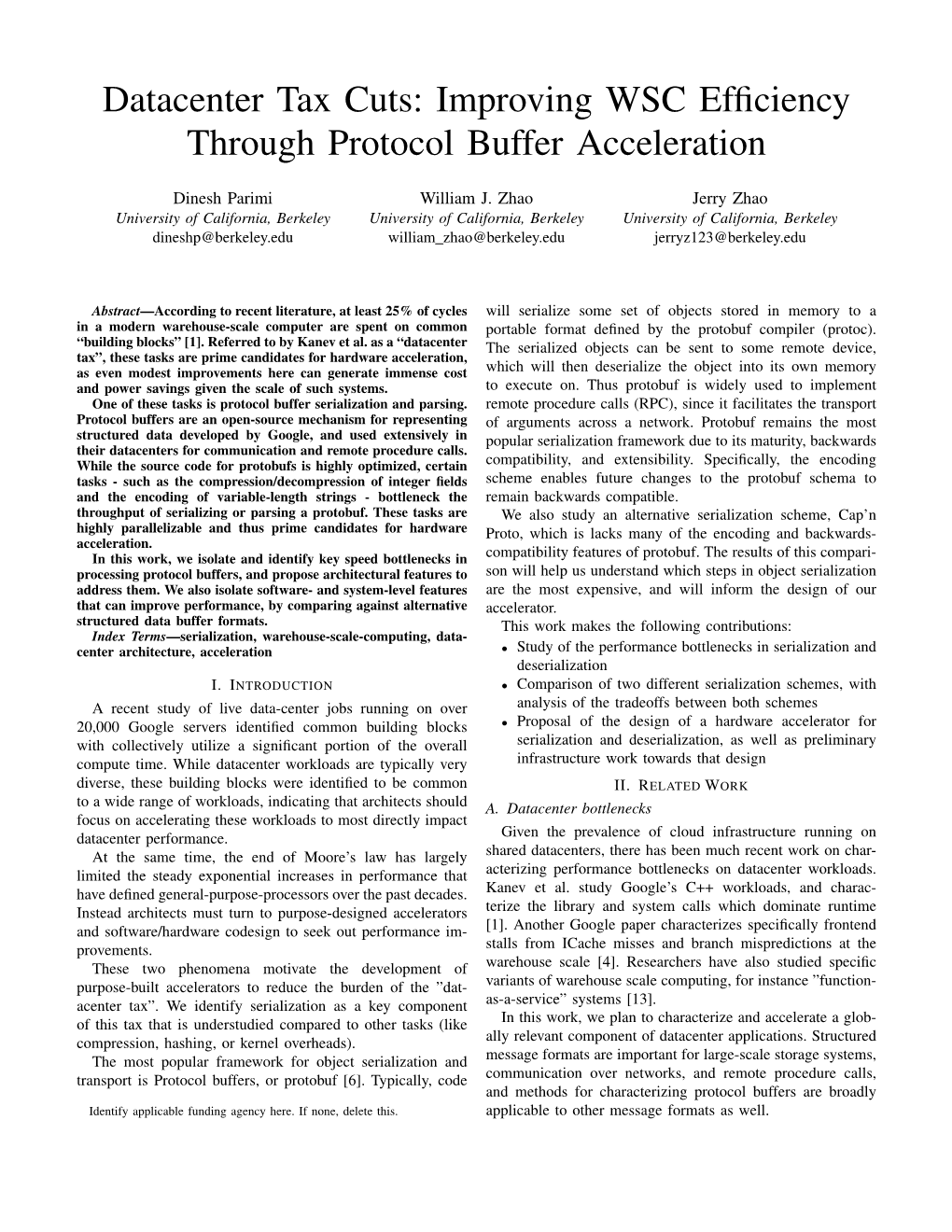 Datacenter Tax Cuts: Improving WSC Efficiency Through Protocol Buffer Acceleration